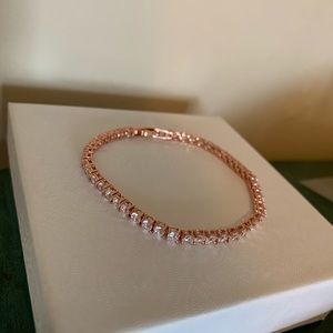 Rose gold dainty crystal bracelet
